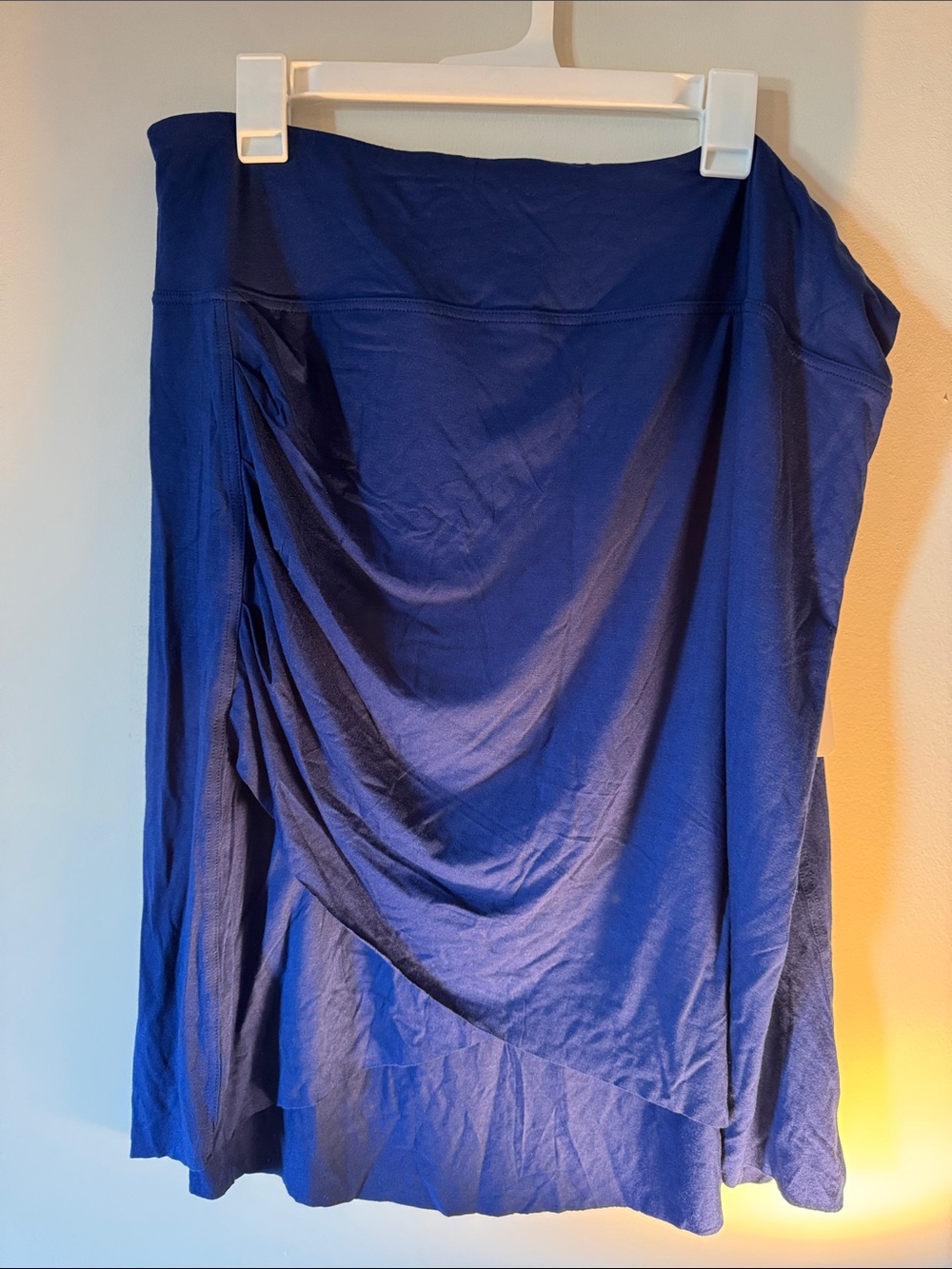 Jofit Royal Blue Midi Skirt with Gathered Drape